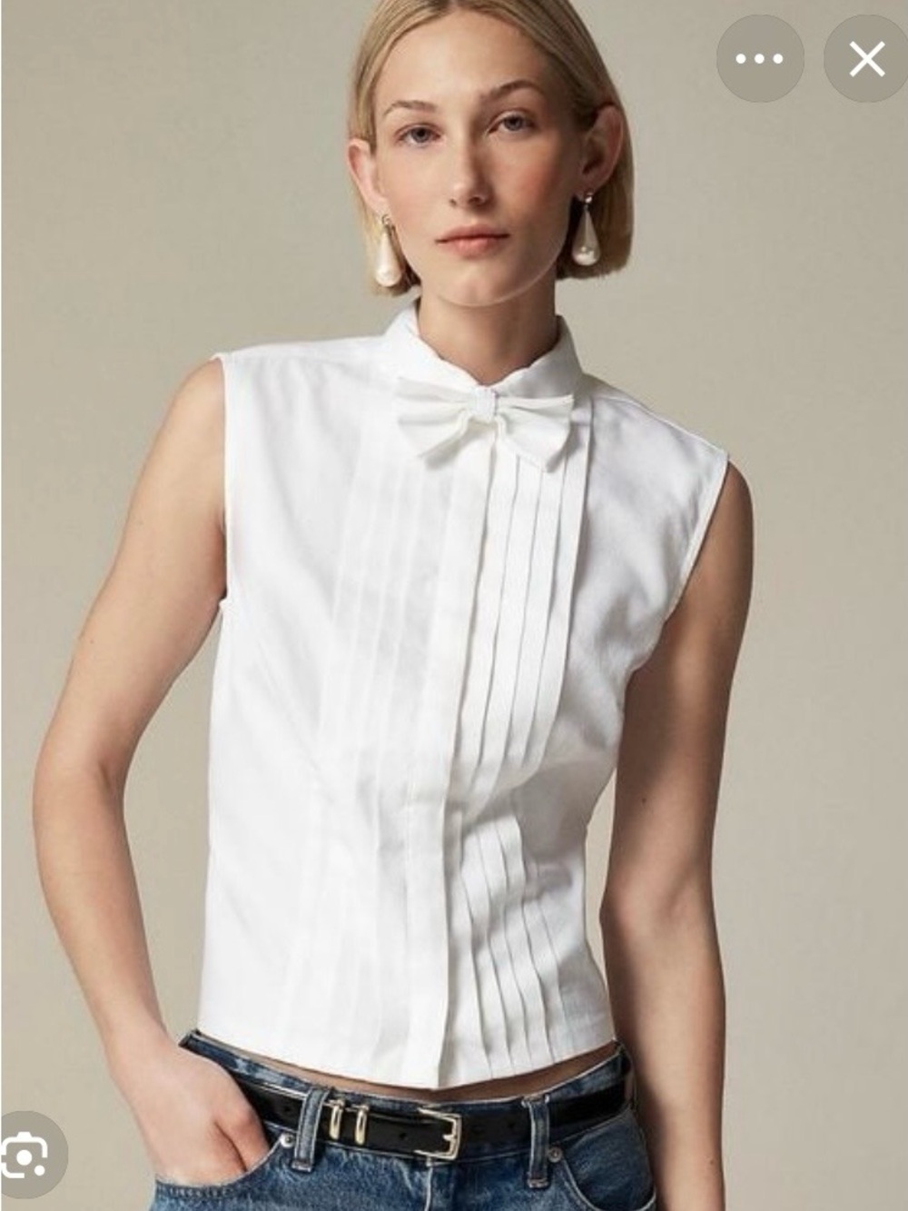 J. Crew 00 Sleeveless Tuxedo Shirt